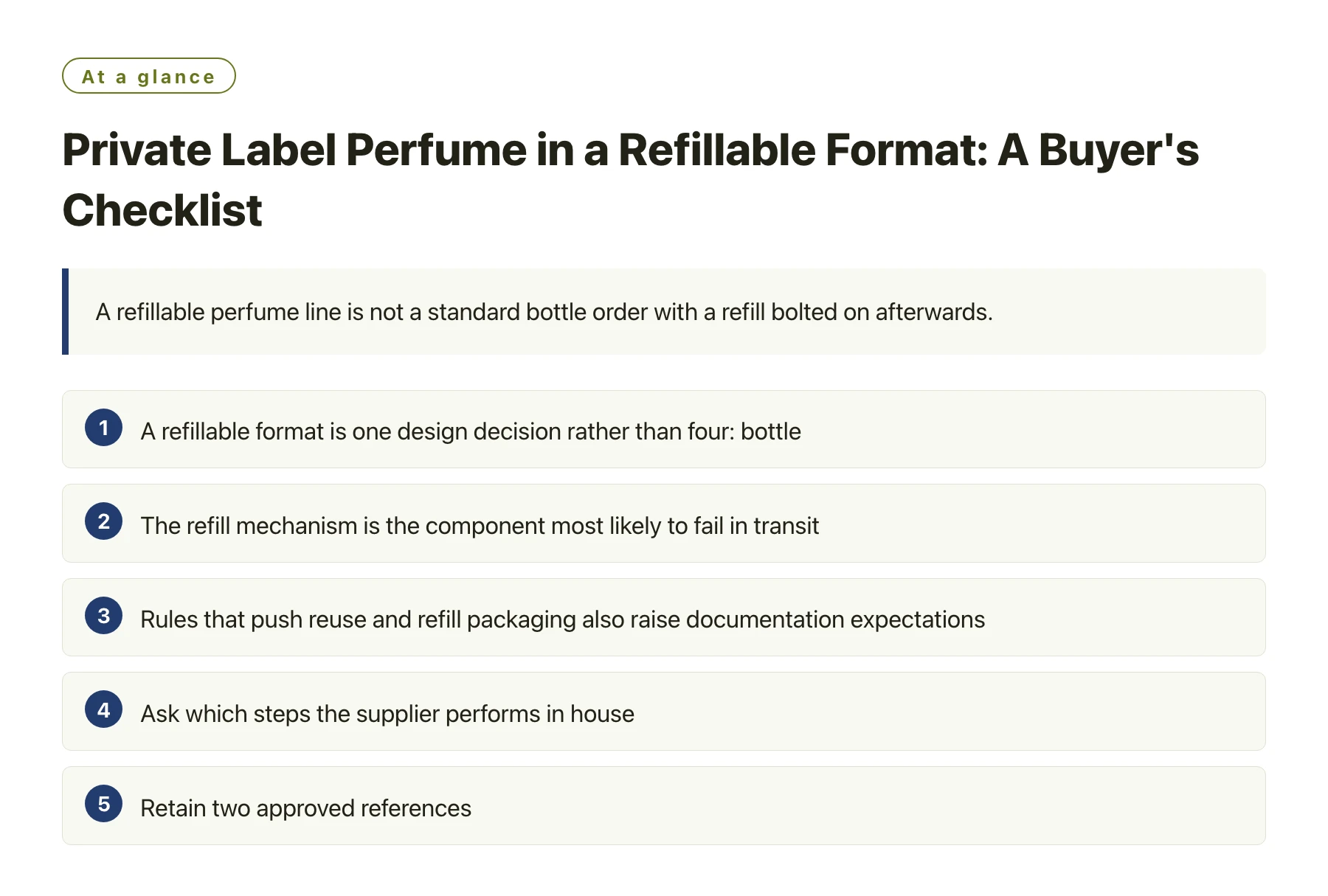Private Label Perfume in a Refillable Format: A Buyer's Checklist——全文要点速览